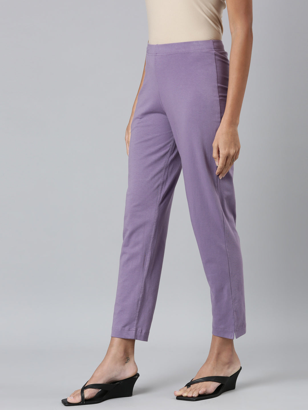 Dusty Purple Cotton Stretch Kurti Pants