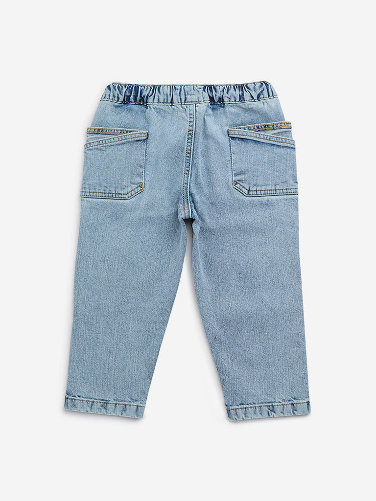 HOP Kids Light Blue Relaxed-Fit Mid-Rise Jeans