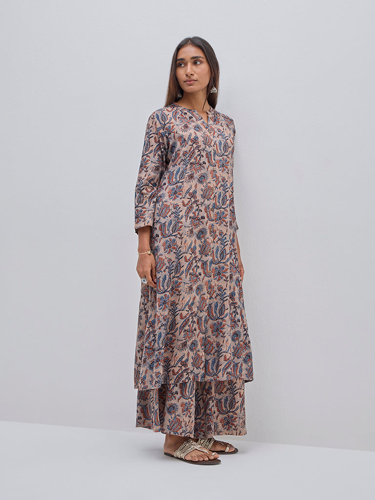 Utsa Multicolour Botanical Pattern A-Line Kurta