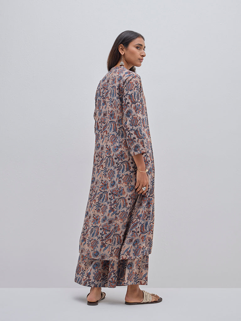 Utsa Multicolour Botanical Pattern A-Line Kurta