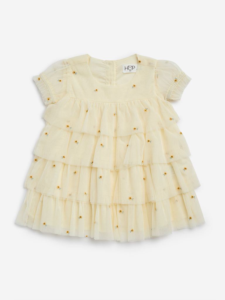 HOP Baby Yellow Ruffled Tiered Dress