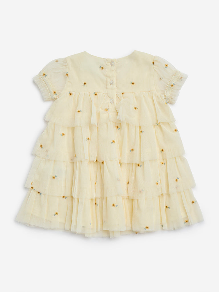HOP Baby Yellow Ruffled Tiered Dress