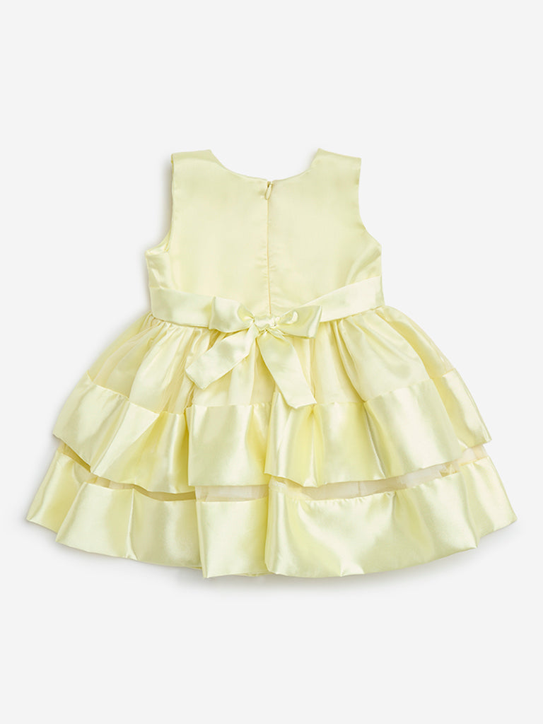 HOP Baby Yellow Rosette-Detailed A-Line Dress