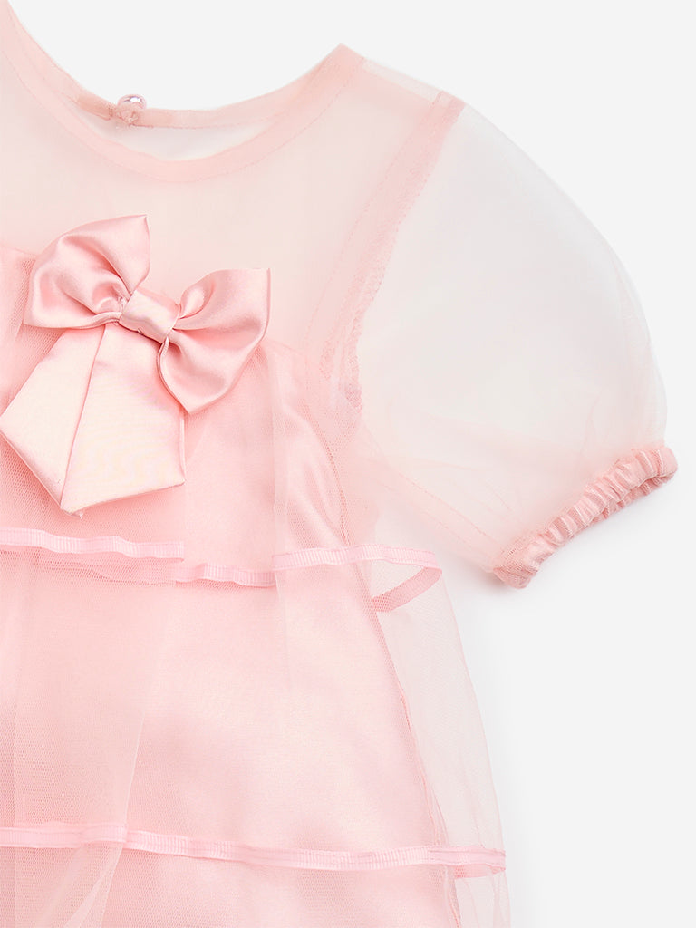 HOP Baby Pink Tiered Party Dress