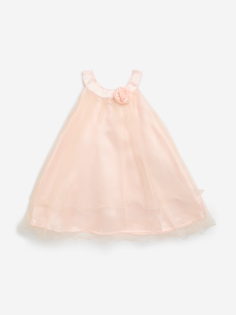 HOP Kids Peach Rosette A-Line Dress
