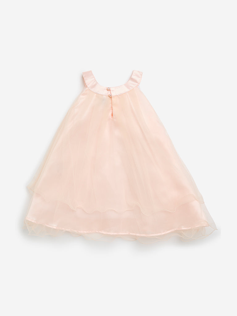 HOP Kids Peach Rosette A-Line Dress