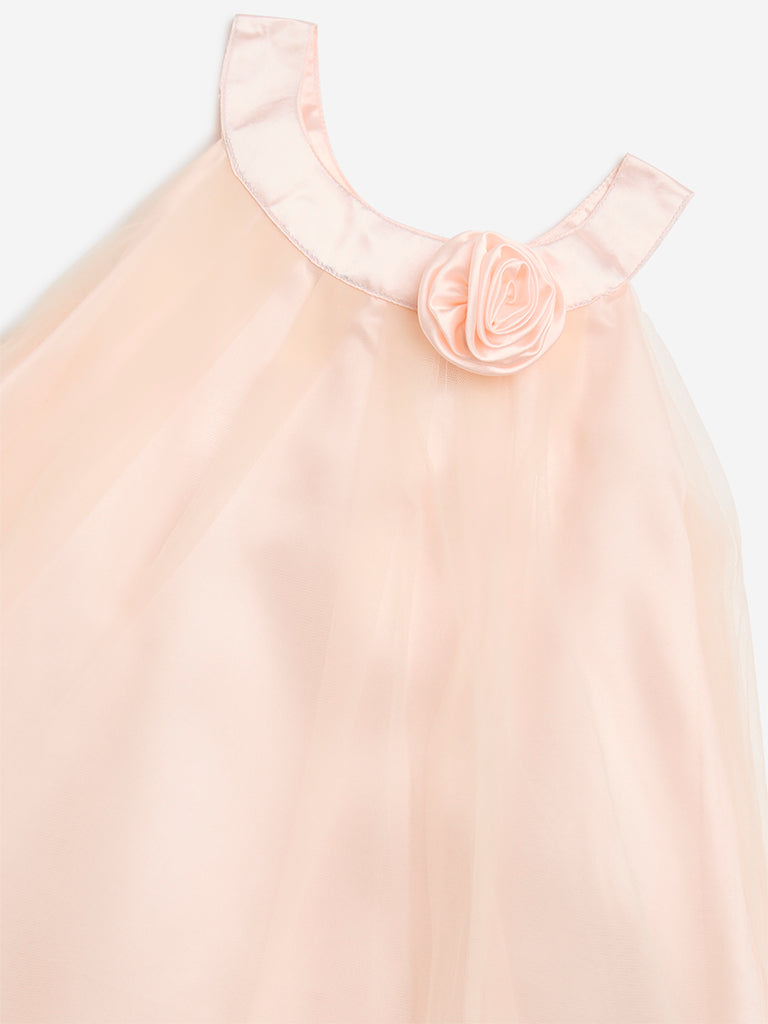 HOP Kids Peach Rosette A-Line Dress