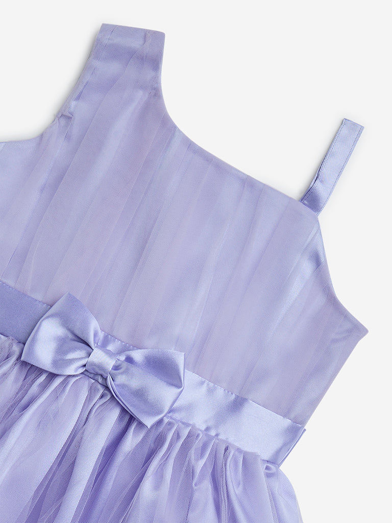 HOP Kids Lilac Bow-Detailed Party Dress