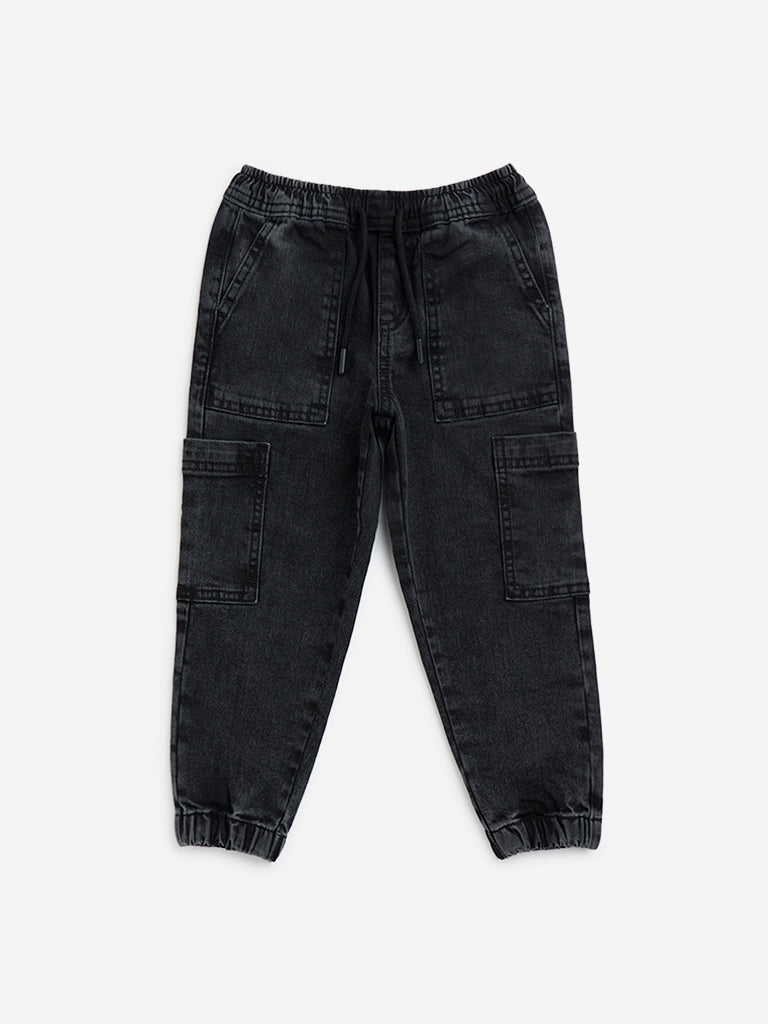 HOP Kids Charcoal Relaxed-Fit Mid-Rise Jeans
