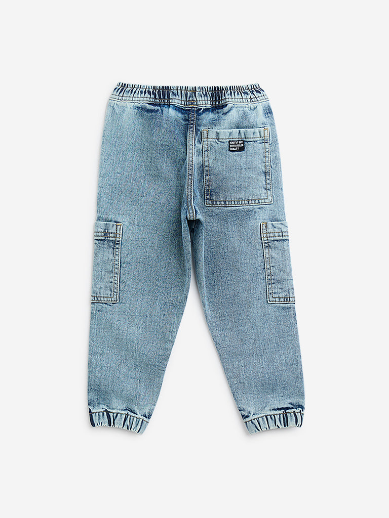 HOP Kids Blue Relaxed-Fit Mid-Rise Jeans