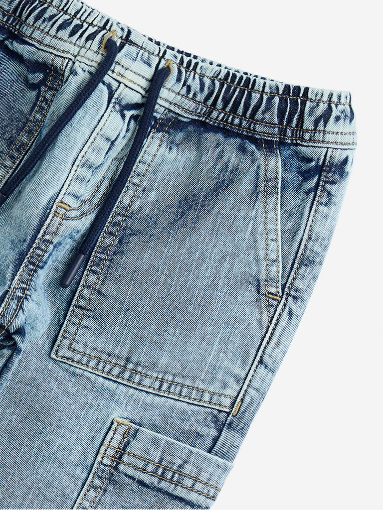 HOP Kids Blue Relaxed-Fit Mid-Rise Jeans