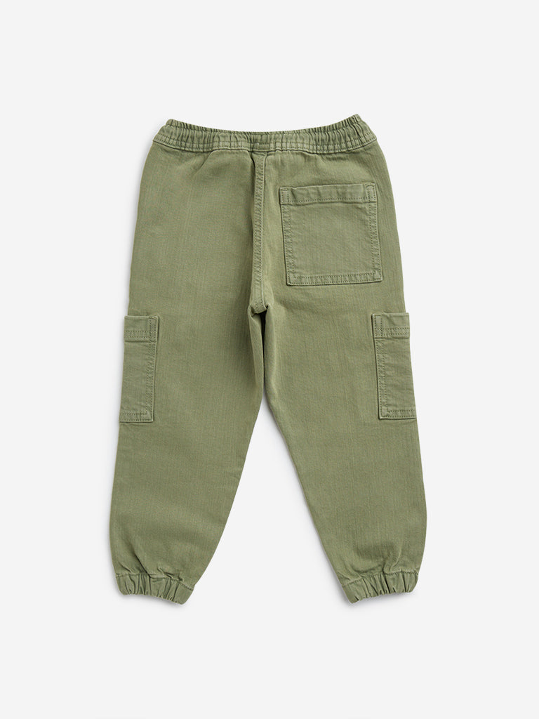 HOP Kids Olive Relaxed-Fit Mid-Rise Jeans