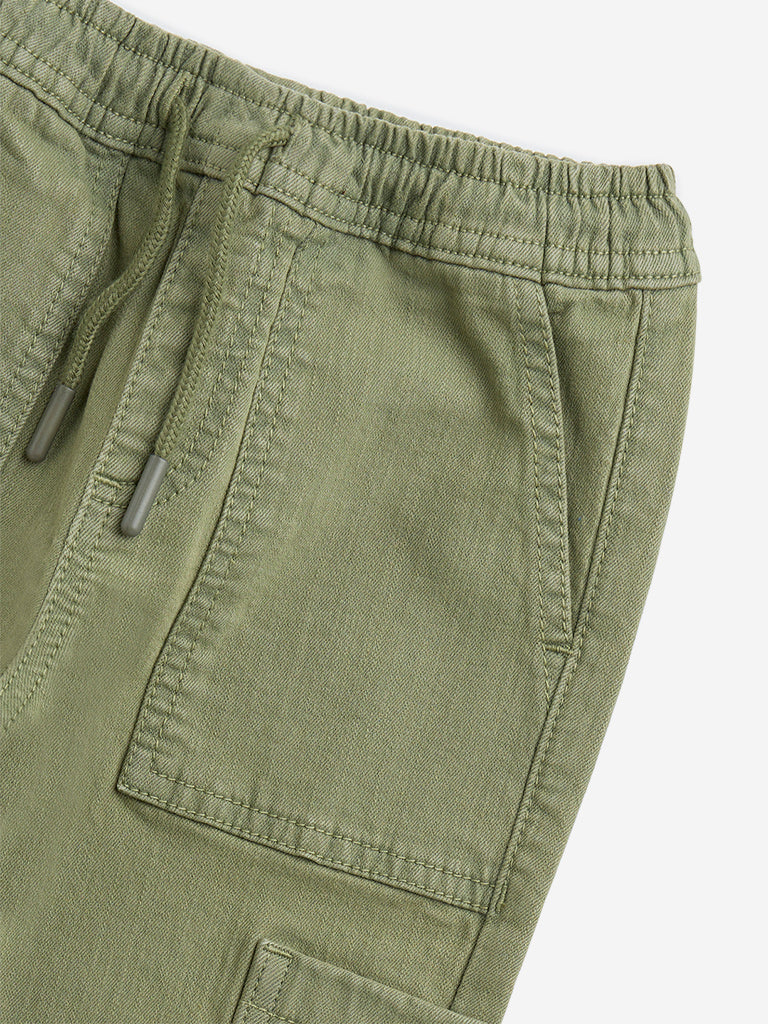 HOP Kids Olive Relaxed-Fit Mid-Rise Jeans