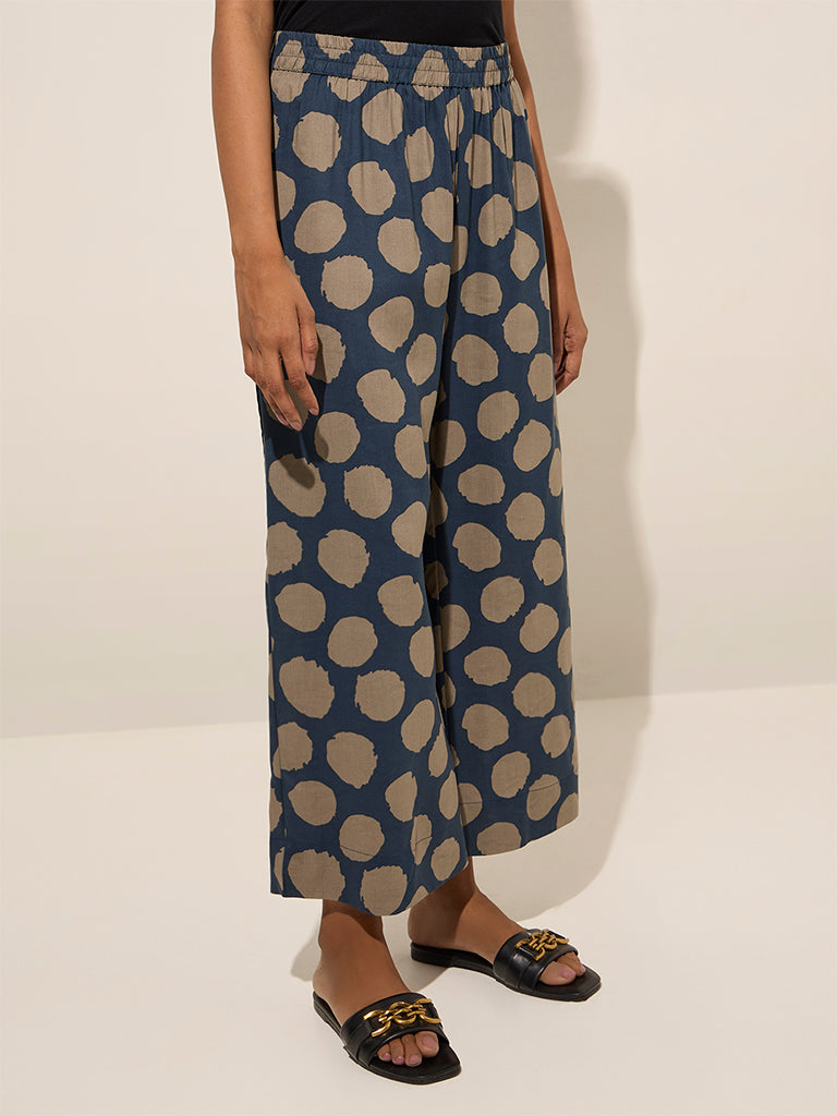 Utsa Indigo Printed Ethnic Pants
