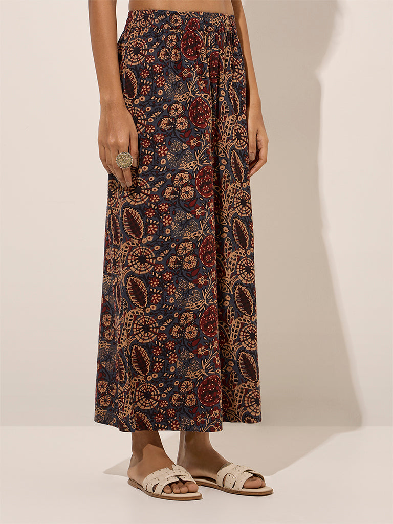 Utsa Blue Buta Printed Palazzos