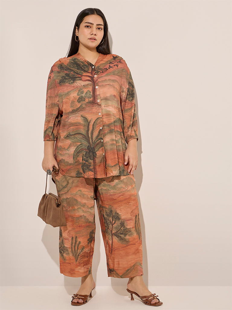 Diza Multicolour Tropical Printed High-Low Tunic