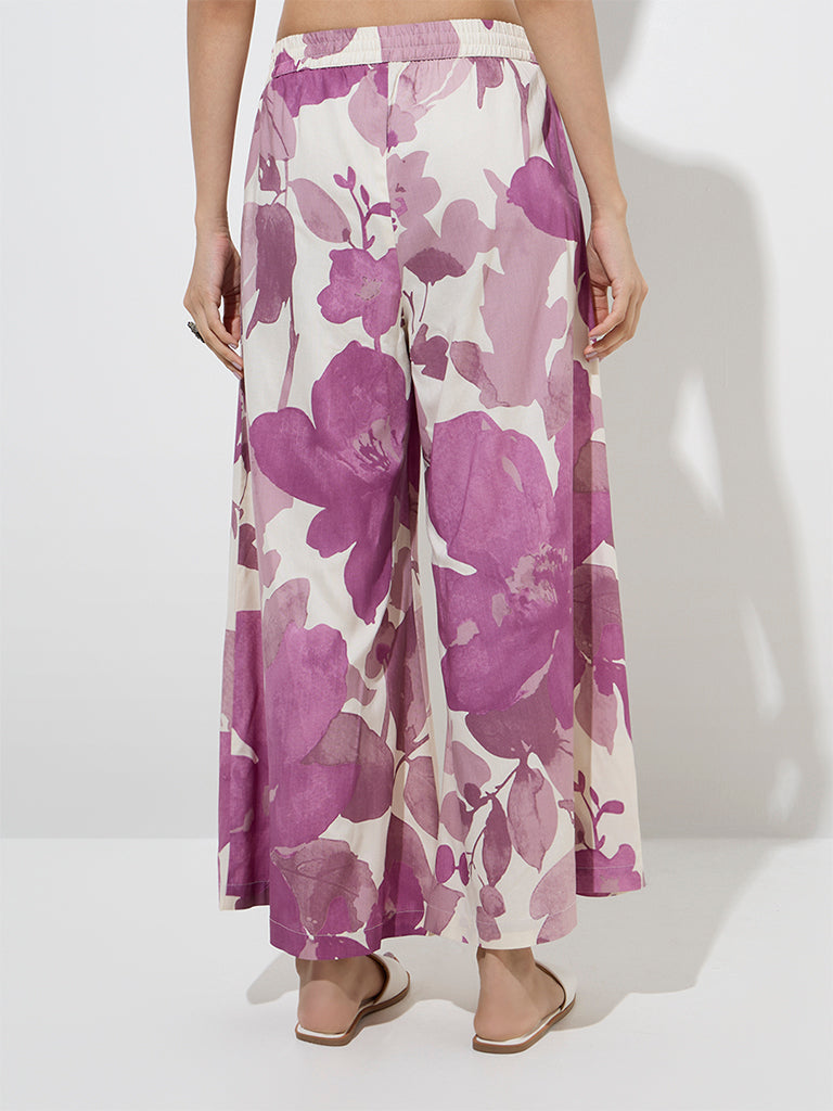 Utsa Lilac Floral Printed Palazzos