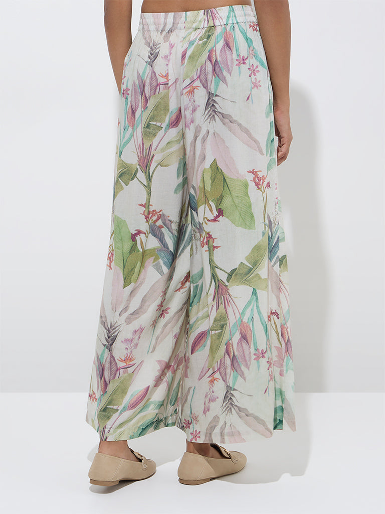 Zuba Multicolour Printed High-Rise Palazzos