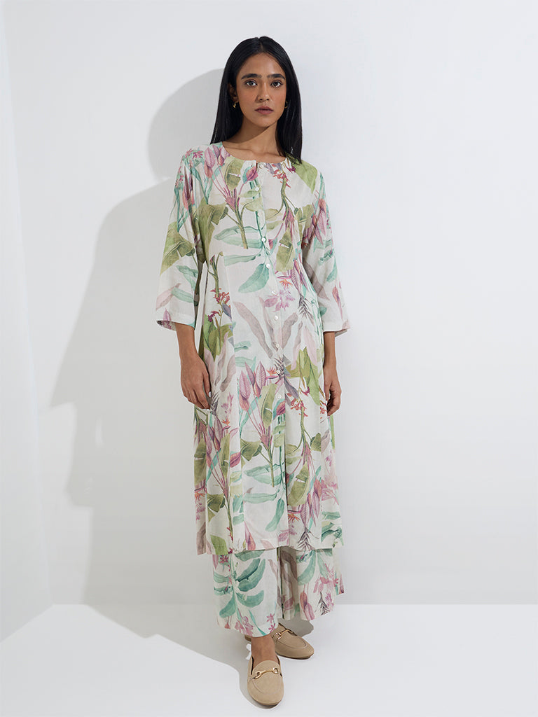 Zuba Multicolour Printed High-Rise Palazzos