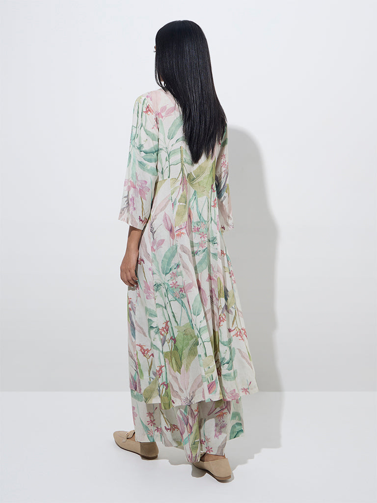 Zuba Multicolour Printed A-Line Kurta