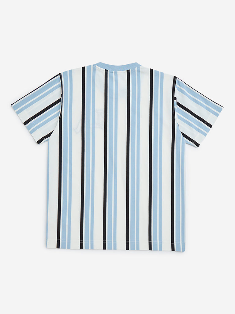 Y&F Kids White Stripe Detailed Cotton T-Shirt