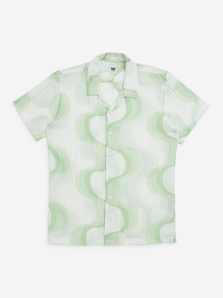 Y&F Kids Sage Abstract Pattern Shirt