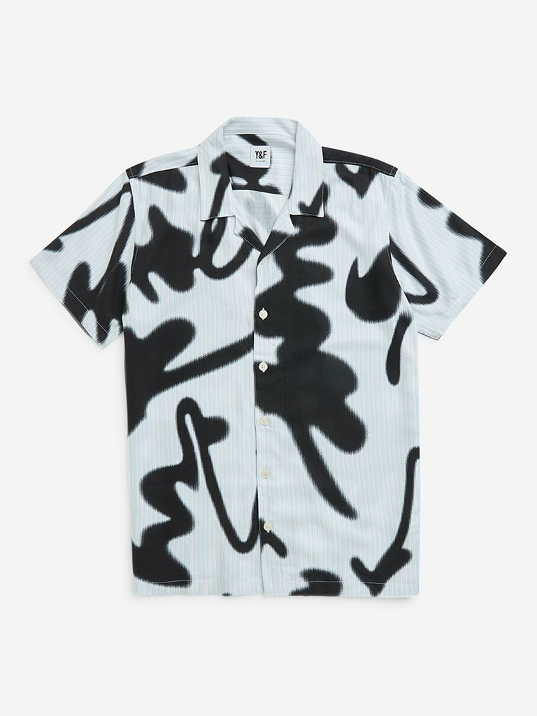 Y&F Kids White Abstract Design Shirt