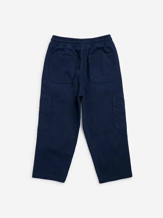 HOP Kids Navy Mid-Rise Cotton-Blend Pants