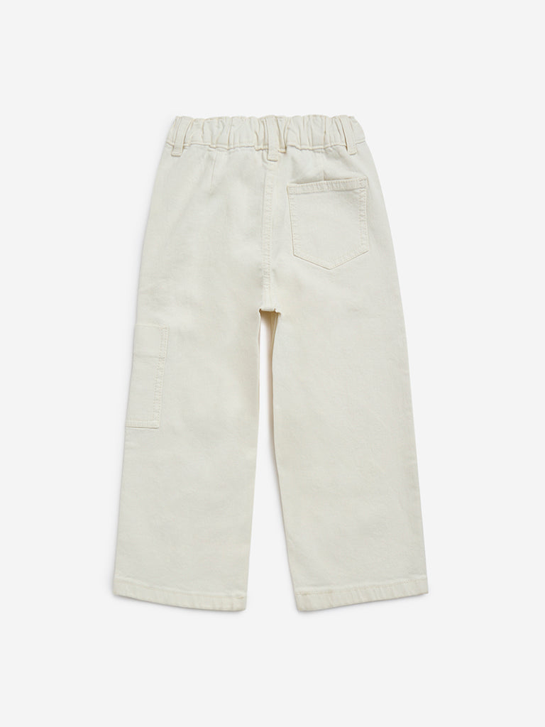 HOP Kids Off-White Straight-Fit High-Rise Jeans