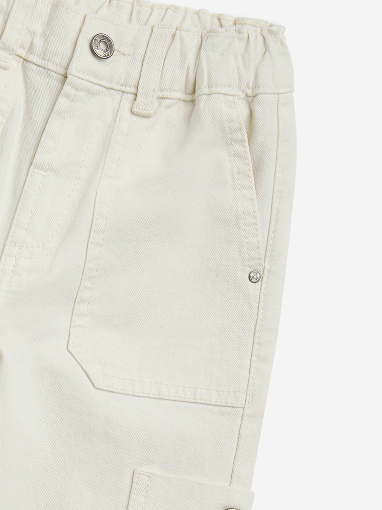 HOP Kids Off-White Straight-Fit High-Rise Jeans
