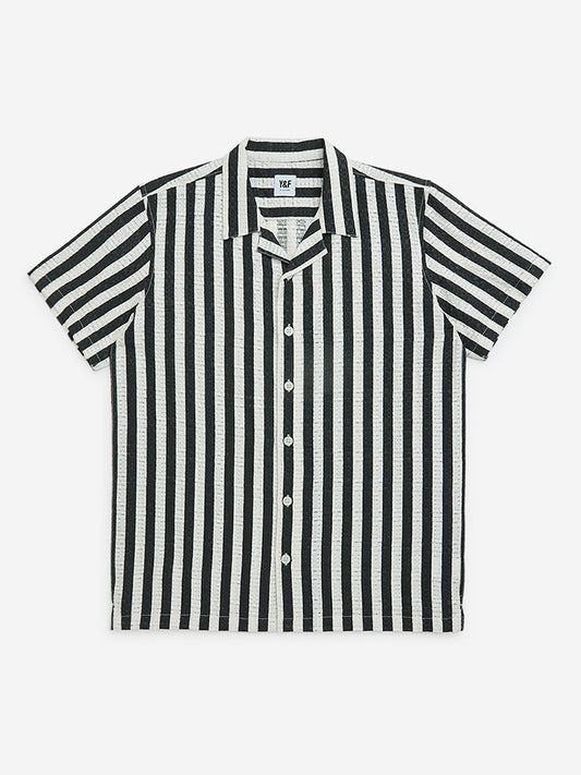 Y&F Kids Black Stripe Printed Shirt