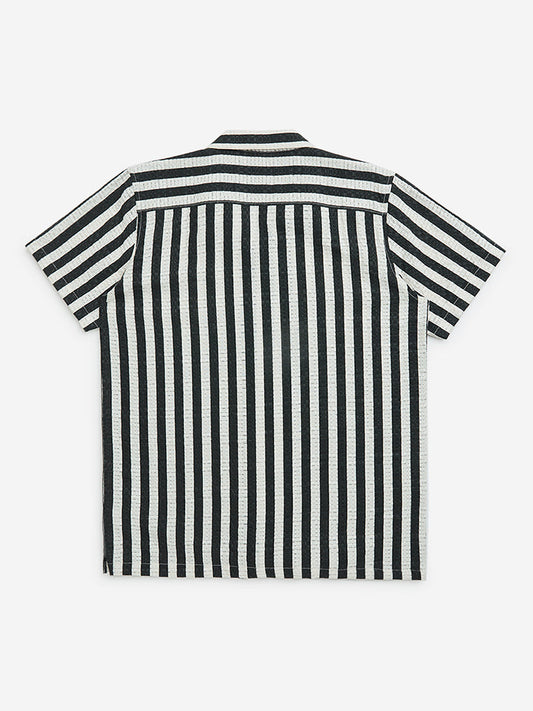 Y&F Kids Black Stripe Printed Shirt