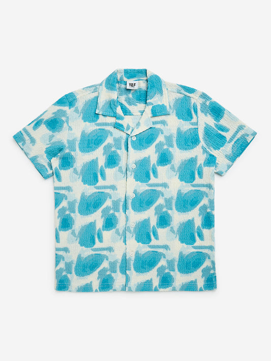 Y&F Kids Blue Abstract Patterned Shirt