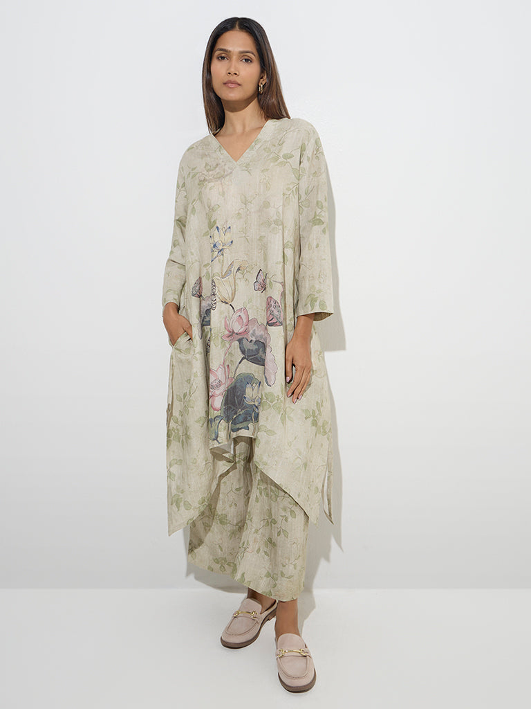 Zuba Sage Leaf Design Palazzos