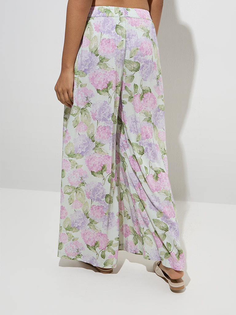 Zuba Multicolour Floral Design Palazzos