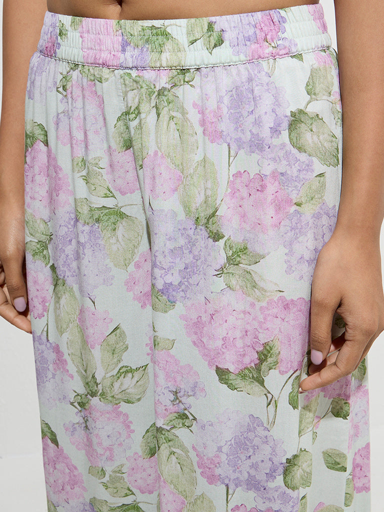 Zuba Multicolour Floral Design Palazzos