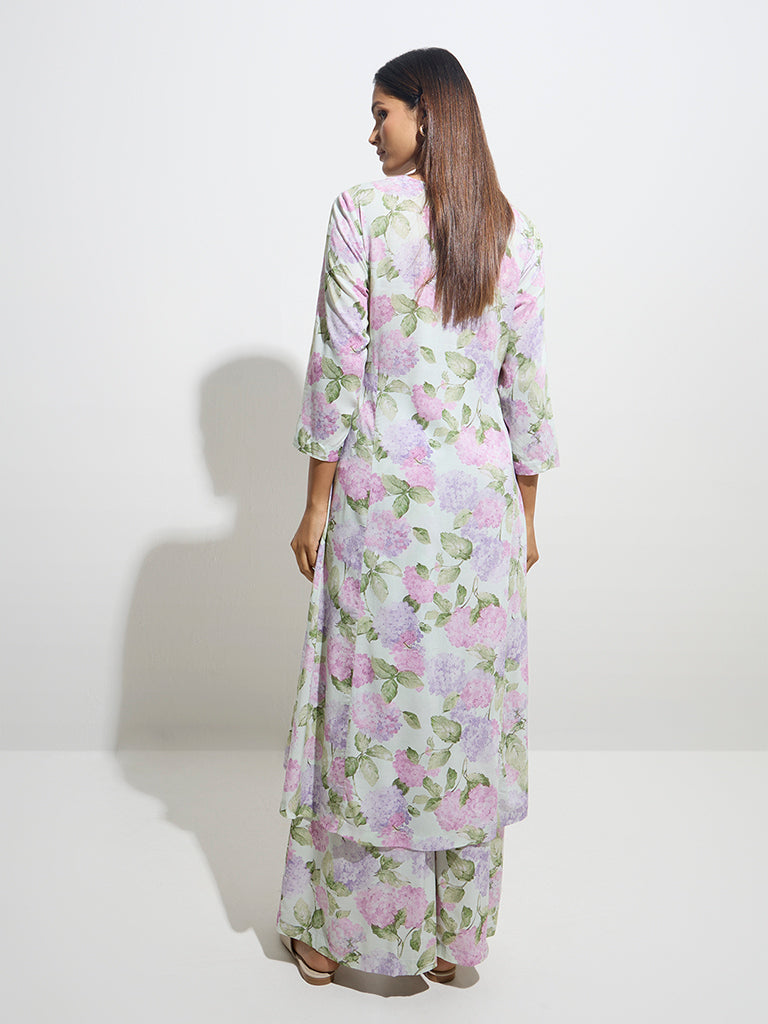Zuba Multicolour Floral Printed A-Line Kurta