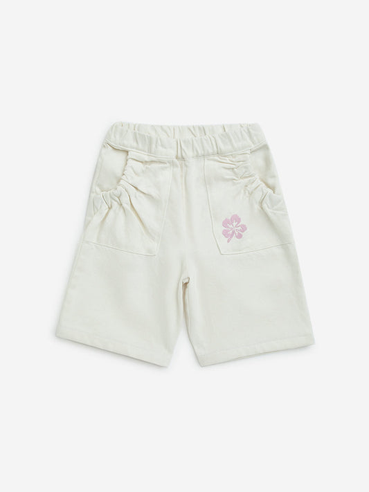 HOP Kids Off-White High-Rise Denim Shorts