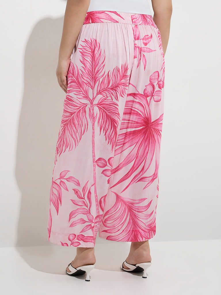Diza Pink Foliage-Inspired Ethnic Pants