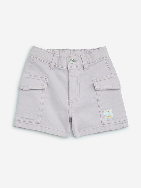 HOP Kids Lilac High-Rise Denim Shorts