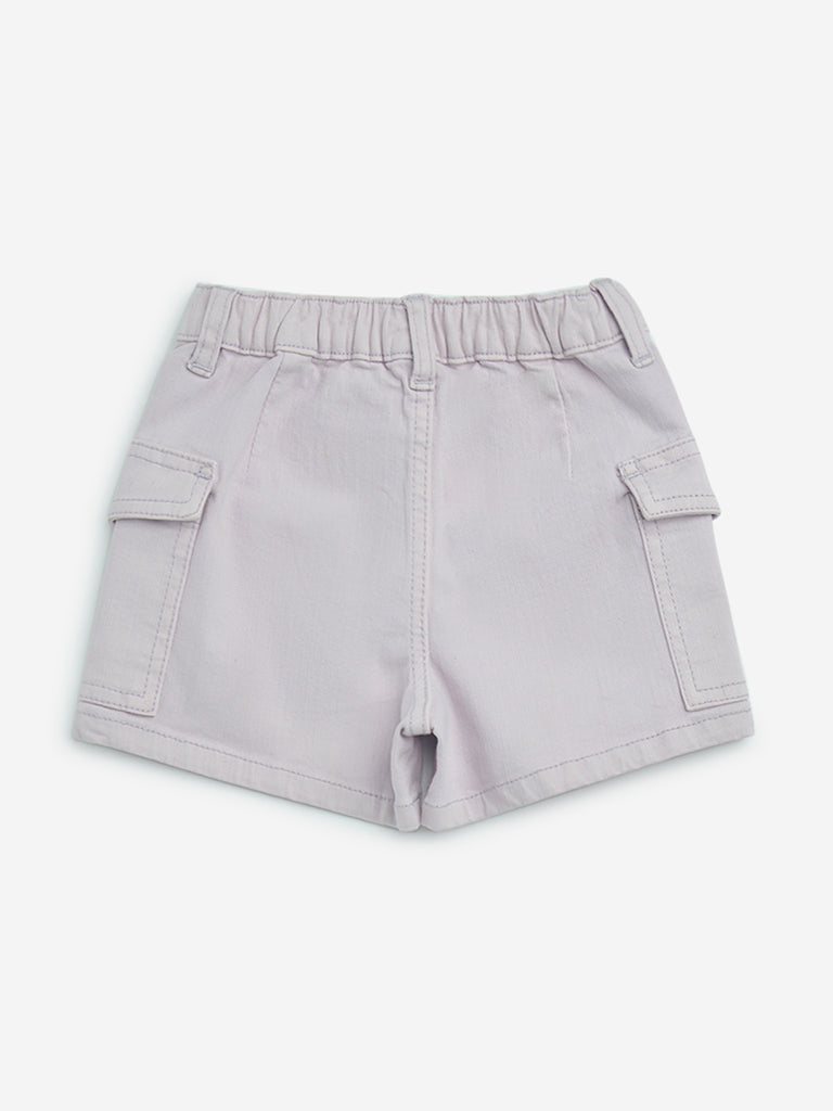 HOP Kids Lilac High-Rise Denim Shorts