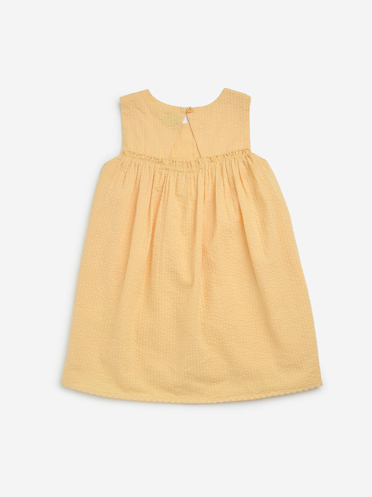 HOP Kids Orange Tropical-Inspired A-Line Cotton Dress