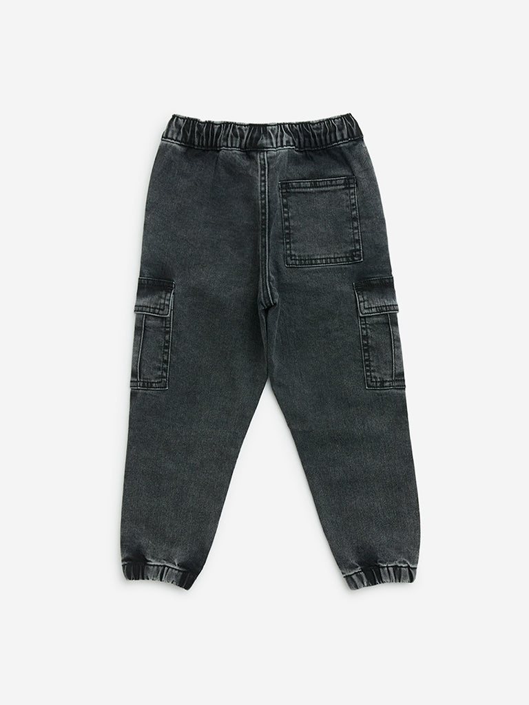 HOP Kids Charcoal Relaxed-Fit Mid-Rise Jeans