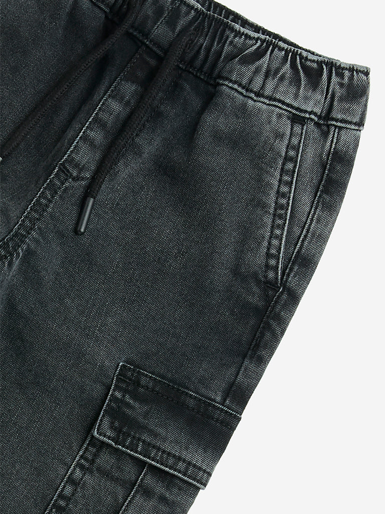 HOP Kids Charcoal Relaxed-Fit Mid-Rise Jeans