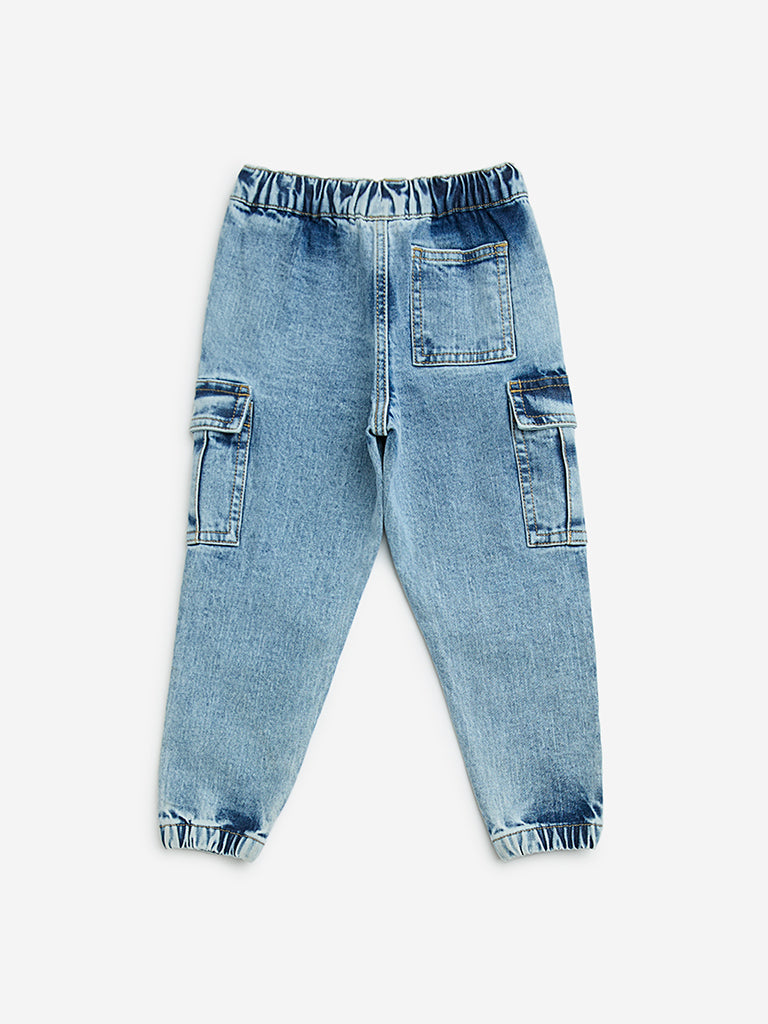 HOP Kids Blue Relaxed-Fit Mid-Rise Jeans