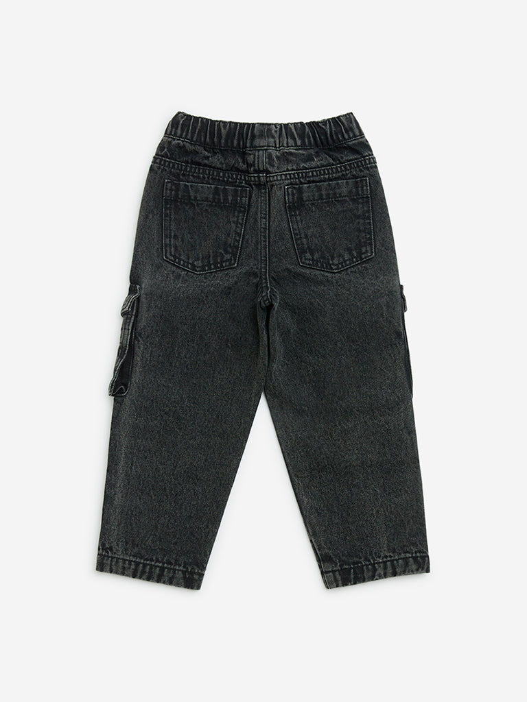 HOP Kids Charcoal Straight-Fit Mid-Rise Jeans