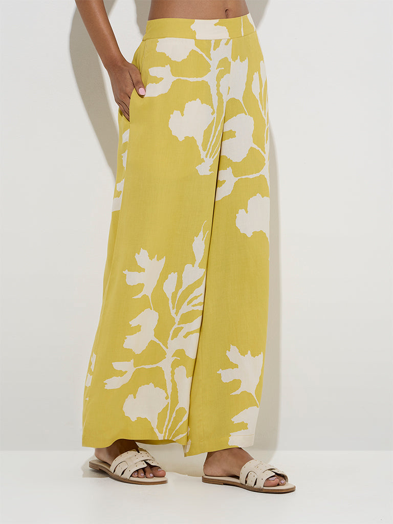 Utsa Yellow Foliage Design Palazzos