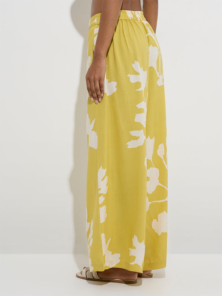 Utsa Yellow Foliage Design Palazzos