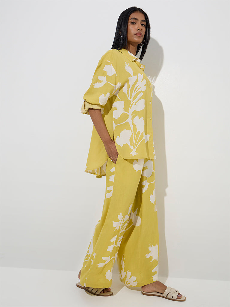 Utsa Yellow Foliage Design Palazzos