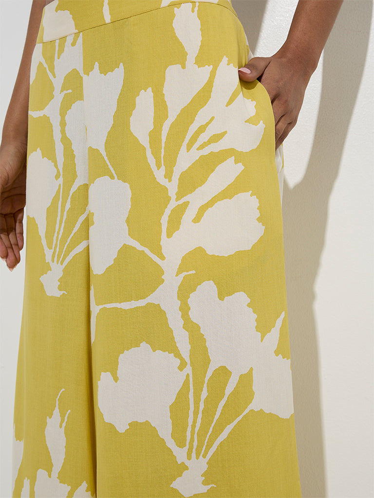 Utsa Yellow Foliage Design Palazzos